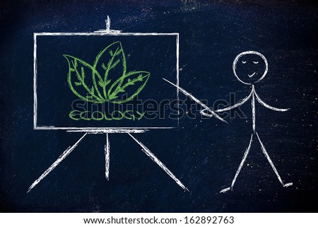 teacher or executive explaining about ecology values
