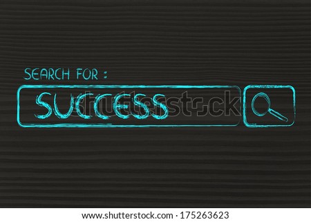 search for success, design of internet search bar on unusual surface