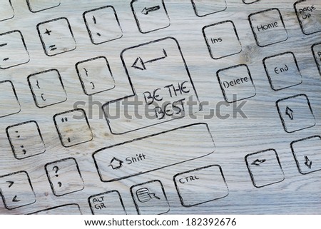 keyboard with special button saying be the best