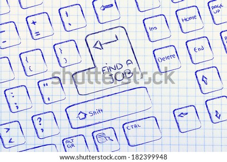 keyboard with special button to find a job