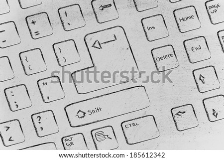 detail of an english computer keyboard