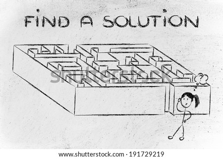 find your way and a solution to problems: maze metaphor design