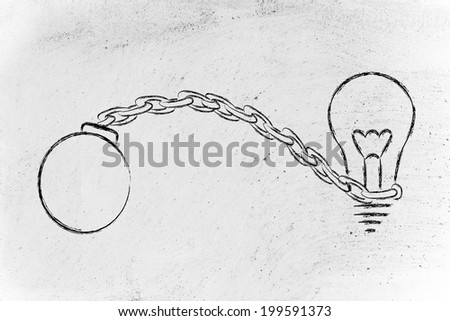free your mind idea with chain and ball