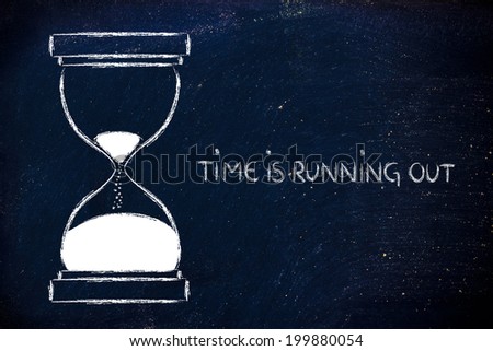 concept of not wasting time, hourglass time