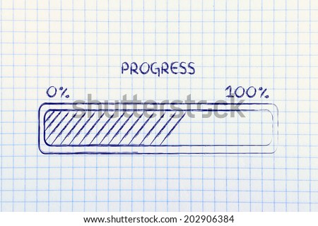concept of reaching your goal and progressing fast, progress bar metaphor