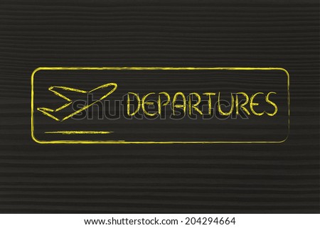 airport terminal departures sign