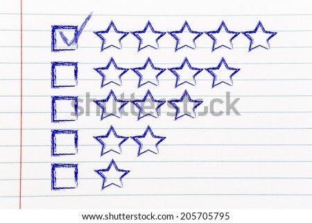 star chart to evaluate a performance, give feedback