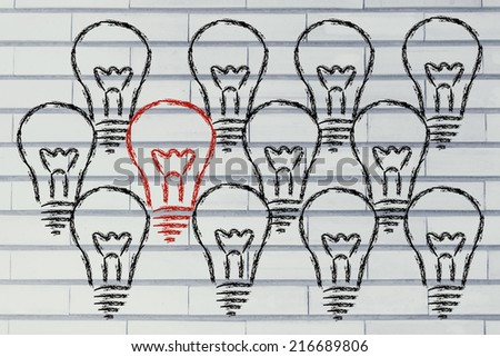 average vs. uniqueness: one unique lightbulb in a crowd of clones