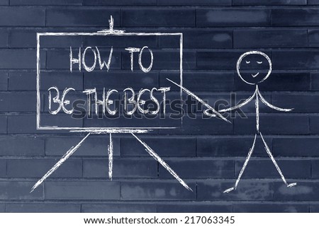 teacher or executive explaining about being the best