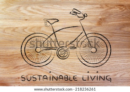 bicycle illustration, symbol of active life and sustainable living