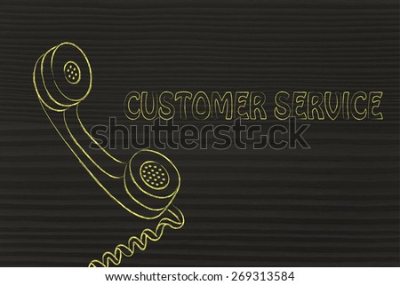 customer service and after sale support, funny phone illustration