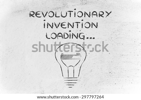 concept of developing a revolutionary invention, funny lightbulb illustration