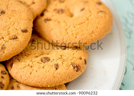 a still-life of a set of cookies with chocolate chips