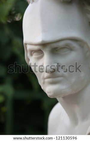 Antique statue of Greek god of war Ares (Mars in Roman mythology)