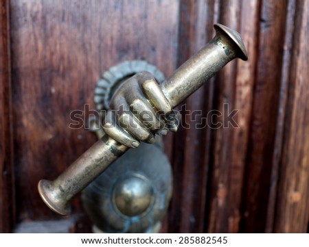 medieval bronze door handle