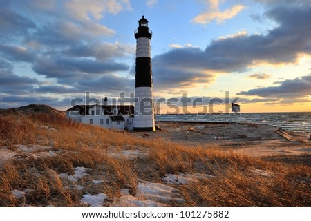 Big Sable Point Lighthouse Sunset, Ludington Michigan, USA