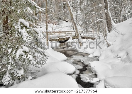 Munising Creek in winter Michigan\'s Upper Peninsula
