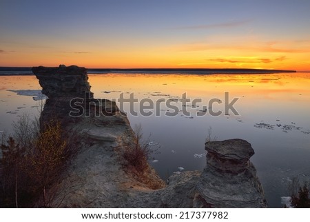 Miners Castle sunset Pictured Rocks National Lakeshore Munising, Michigan