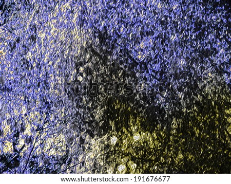 light gray background with different The variation of the blue, with the addition of yellow, some black, style oil paints