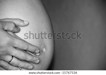 Young female in third trimester of pregnancy