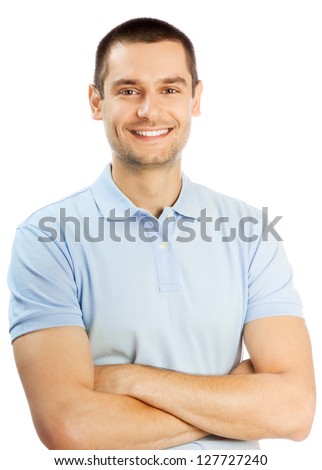 Cheerful Young Man, Isolated Over White Background