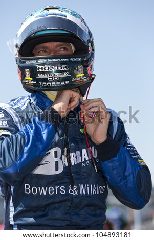 Ft WORTH, TX - JUN 08:  Alex Tagliani (98) prepares to qualify for the Firestone 550 race at the Texas Motor Speedway in Fort Worth, TX on June 08, 2012.