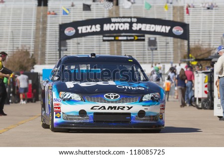 FORT WORTH, TX - NOV 02:  The NASCAR Sprint Cup Series take to the track for a practice session for the AAA Texas 500 at Texas Motor Speedway in Fort Worth, TX on Nov 2, 2012.