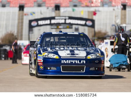 FORT WORTH, TX - NOV 02:  The NASCAR Sprint Cup Series take to the track for a practice session for the AAA Texas 500 at Texas Motor Speedway in Fort Worth, TX on Nov 2, 2012.