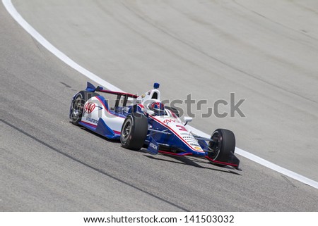 Fort Worth, TX - Jun 07, 2013:  Helio Castroneves (3) takes to the track for a practice session for the Firestone 550 race at the Texas Motor Speedway in Fort Worth, TX on June 07, 2013.