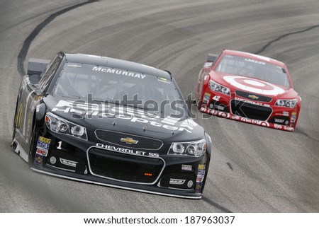 Fort Worth, TX - Apr 05, 2014:  Jamie McMurray (1) qualifies 15th for the Duck Commander 500 race at the Texas Motor Speedway in Fort Worth, TX.