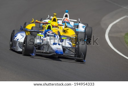 Indianapolis, IN - May 25, 2014:  Indy driver, Jaques Lazier (21), runs the 98th annual Indianapolis 500 at the Indianapolis Motor Speedway in Indianapolis, IN.