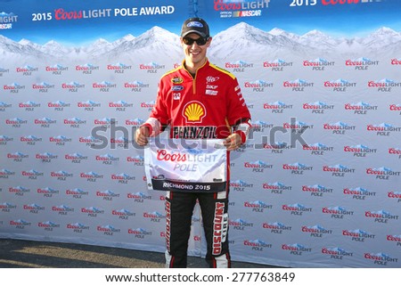 Richmond, VA - Apr 24, 2015:  Joey Logano (22) wins the pole for the Toyota Owners 400 race at the Richmond International Raceway in Richmond, VA.