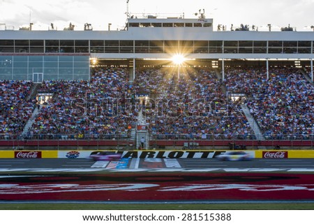 Concord, NC - May 24, 2015:  The NASCAR Sprint Cup Series teams take to the track for the Coca-Cola 600 at Charlotte Motor Speedway in Concord, NC.