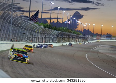 Homestead, FL - Nov 22, 2015:  The NASCAR Sprint Cup Series teams take to the track for the FORD EcoBoost 400 at Homestead Miami Speedway in Homestead, FL.