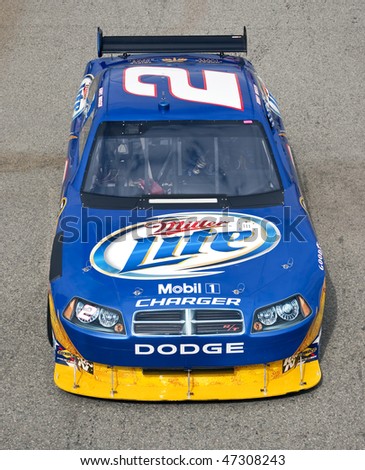 Fontana, CA - FEB 19, 2010:  Kurt Busch brings out his Miller Lite car onto the track for the first practice session for the Auto Club 500 race a the Auto Club Speedway in Fontana, CA on Feb 19, 2010