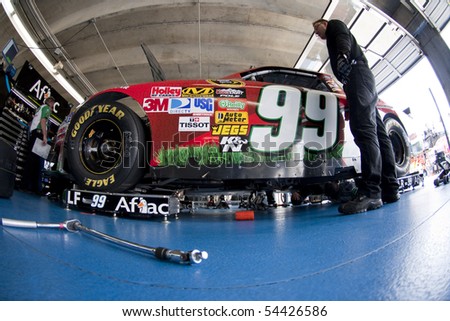 CONCORD, NC - MAY 28:   Carl Edwards Scotts crew works on his car for the Coca-Cola 600 Race at the Charlotte Motor Speedway in Concord, NC on May 28, 2010
