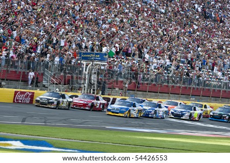 CONCORD, NC - MAY30:  The NASCAR Sprint Cup teams take to the track for the Coca-Cola 600 Race at the Charlotte Motor Speedway in Concord, NC on May 30, 2010