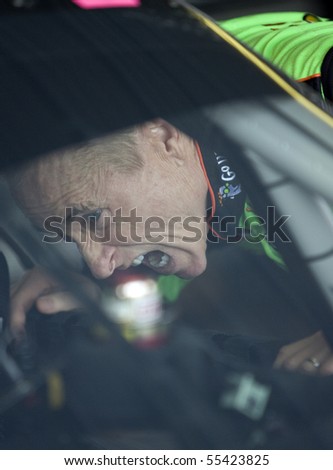 LONG POND, PA - JUNE 05:  Mark Martin prepares to practice for the Gillette Fusion ProGlide 500 race at the Pocono Raceway in Long Pond, PA on June 5, 2010
