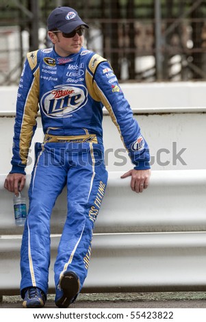 LONG POND, PA - JUNE 04: Kurt Busch gets ready to qualify for the Gillette Fusion ProGlide 500 race at the Pocono Raceway in Long Pond, PA on June 4, 2010