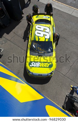 AVONDALE, AZ - MAR 03:  The NASCAR Sprint Cup Series teams bring their cars out to qualify for the Subway Fresh Fit 500 at the Phoenix International Raceway in Avondale, AZ on Mar 03, 2012.