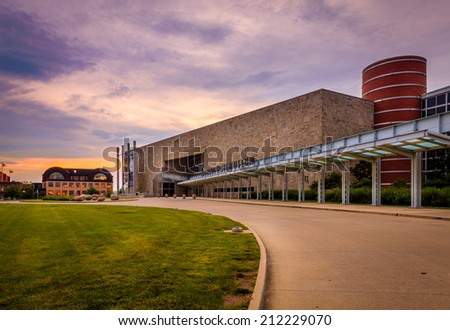 INDIANAPOLIS, INDIANA, JUNE 23, 2014: Indiana State Museum that houses exhibits of science, art, culture and history of Indiana. It is also a site of the largest in the state IMAX screen.