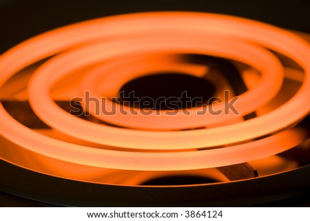 Close-up image of an electric range heating element