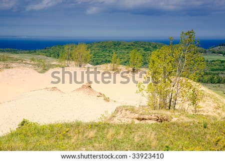 Dunes in Northern Michigan. Sleeping Bear Dunes National Lakeshore