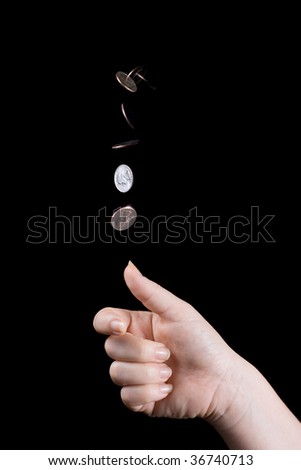 stock photo : Flipping a coin