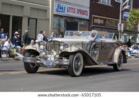 stock photo AUBURN IN SEPTEMBER 4 Cord cars at the Annual Classic