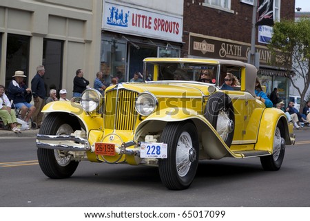 stock photo AUBURN IN SEPTEMBER 4 Cord cars at the Annual Classic