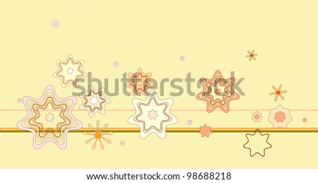 abstract pink stars on peach background