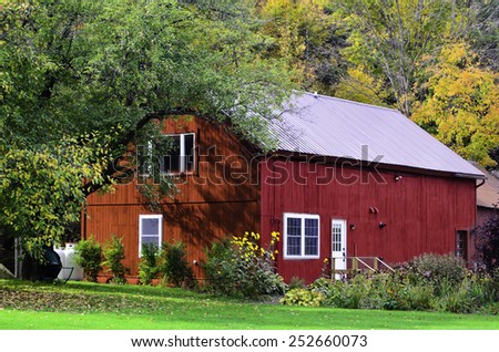 Red farm house