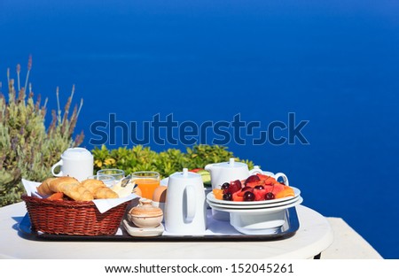 delicious breakfast by the sea