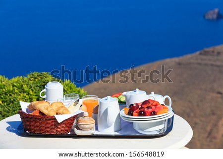 delicious breakfast by the sea